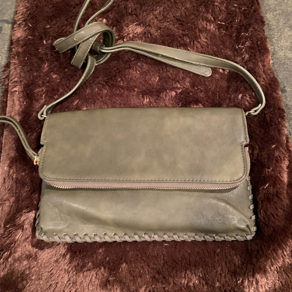 New Moda Luxe Olive Green Crossbody Handbag